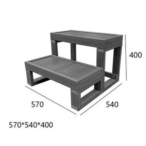 Hanscraft schůdky k vířivce - šedé - 2 stupně (šířka 57 cm)