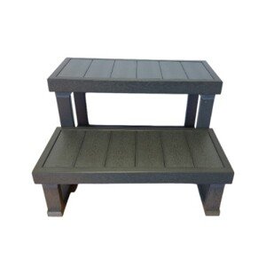 Hanscraft schůdky k vířivce - 2 stupně (šířka 63 cm) - dřevoplast/hnědé