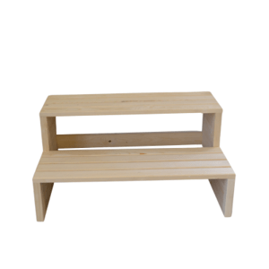 Hanscraft schůdky k vířivce NATURAL - 2 nášlapy, šíře 100 cm