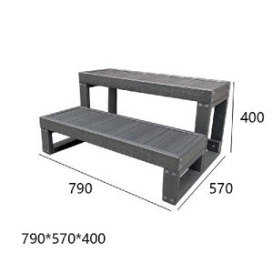 Hanscraft schůdky k vířivce - dark grey - 2 stupně (šířka 79 cm)