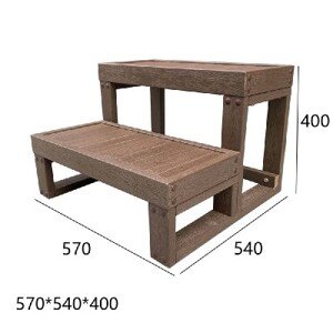 Hanscraft schůdky k vířivce - coffee - 2 stupně (šířka 57 cm)