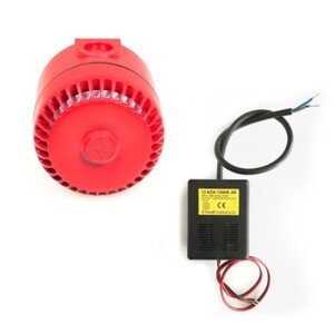 Aseko výstražná siréna 9-28Vdc, 80-110dB, 32mA včetně trafa na 230Vac