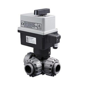 PVC Kulový el. třícestný ventil 50 mm  FIP-T
