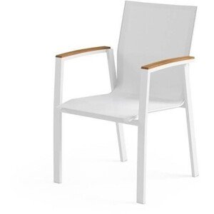 Zumm Garden Furniture® Zahradní hliníková židle leon teak bílá