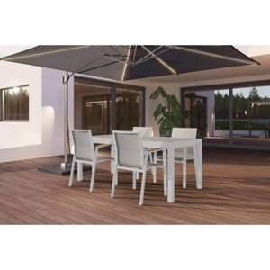 Zumm Garden Furniture® Zahradní hliníková souprava toledo - leon teak bílá